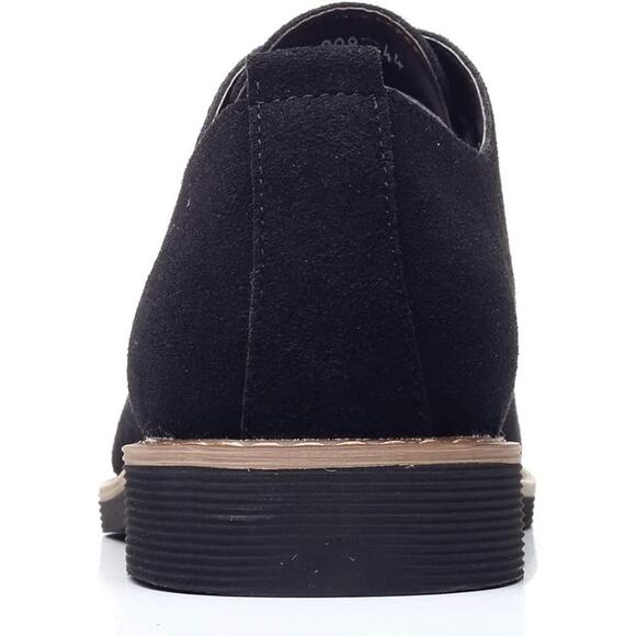 Dadawen Mens Size 10 Black Suede Low Heel Lace Up Oxford Dress Loafer Shoes main image 5
